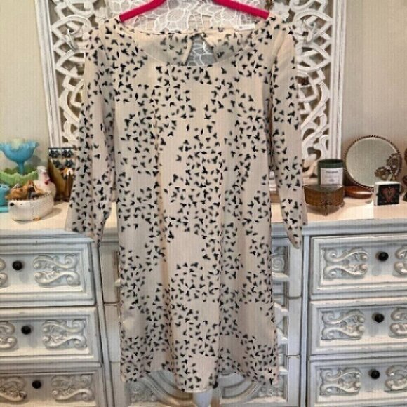 Everly black bird print dress - Picture 3 of 8